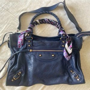 Balenciaga city bag in dark blue